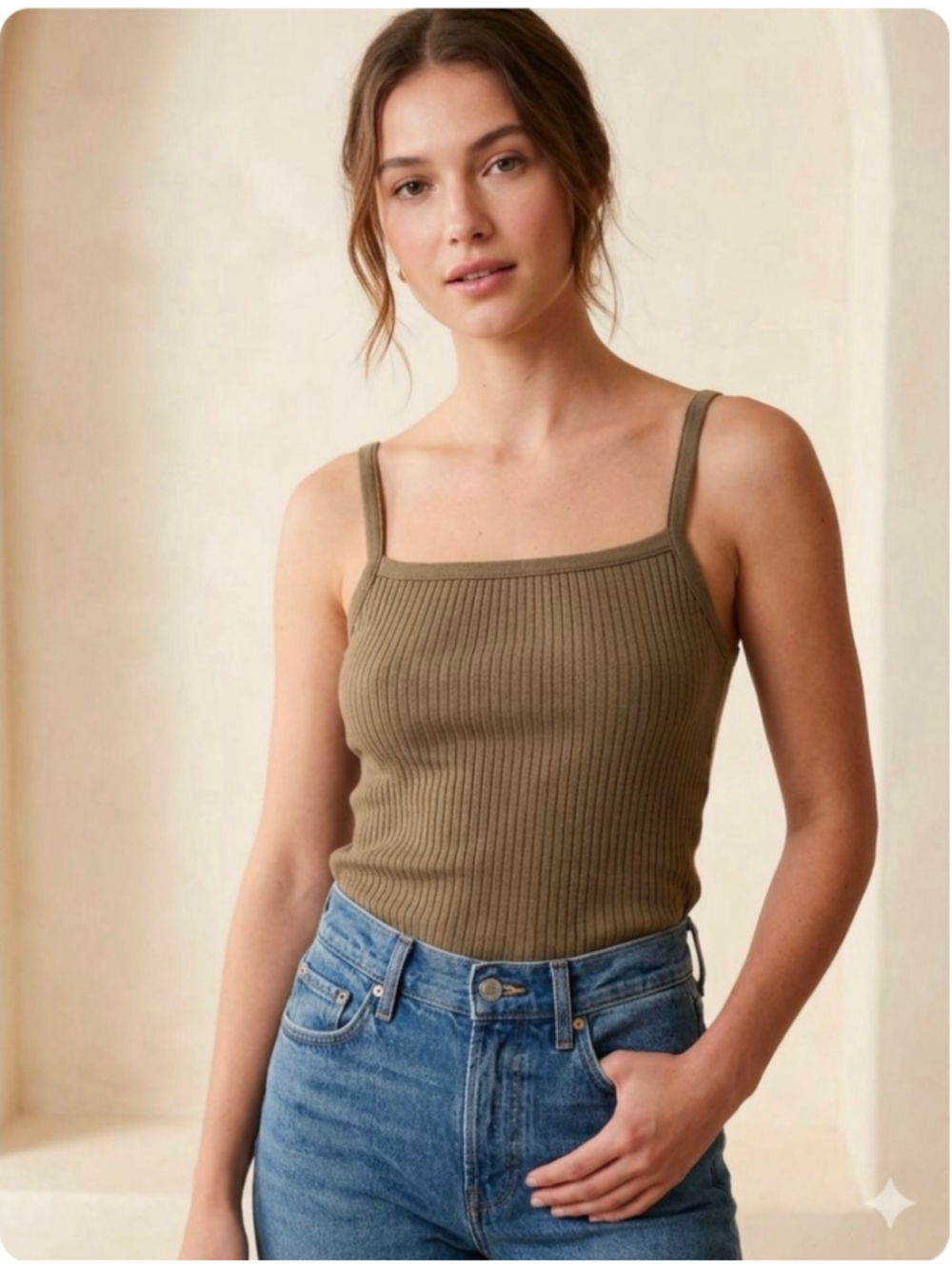 Women's Citizens of Humanity Harper Tank Top Size S Olive Ribbed